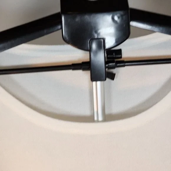 New Directions Ivory Large Scoop Neck Pull Over Sweater W Bottom Side Tie. NWT - Picture 11 of 13